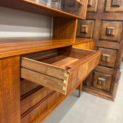 Mid-Century Modern Danish 2-Piece Sideboard & Hutch