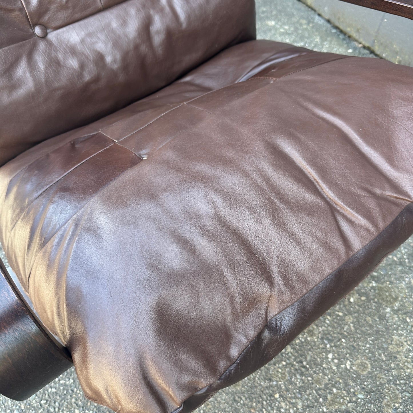 Spanish 1970s Leather Swivel Chair