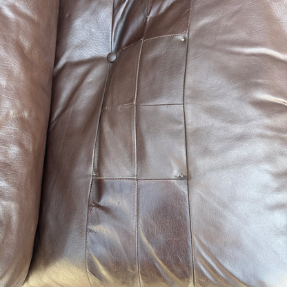 Spanish 1970s Leather Swivel Chair