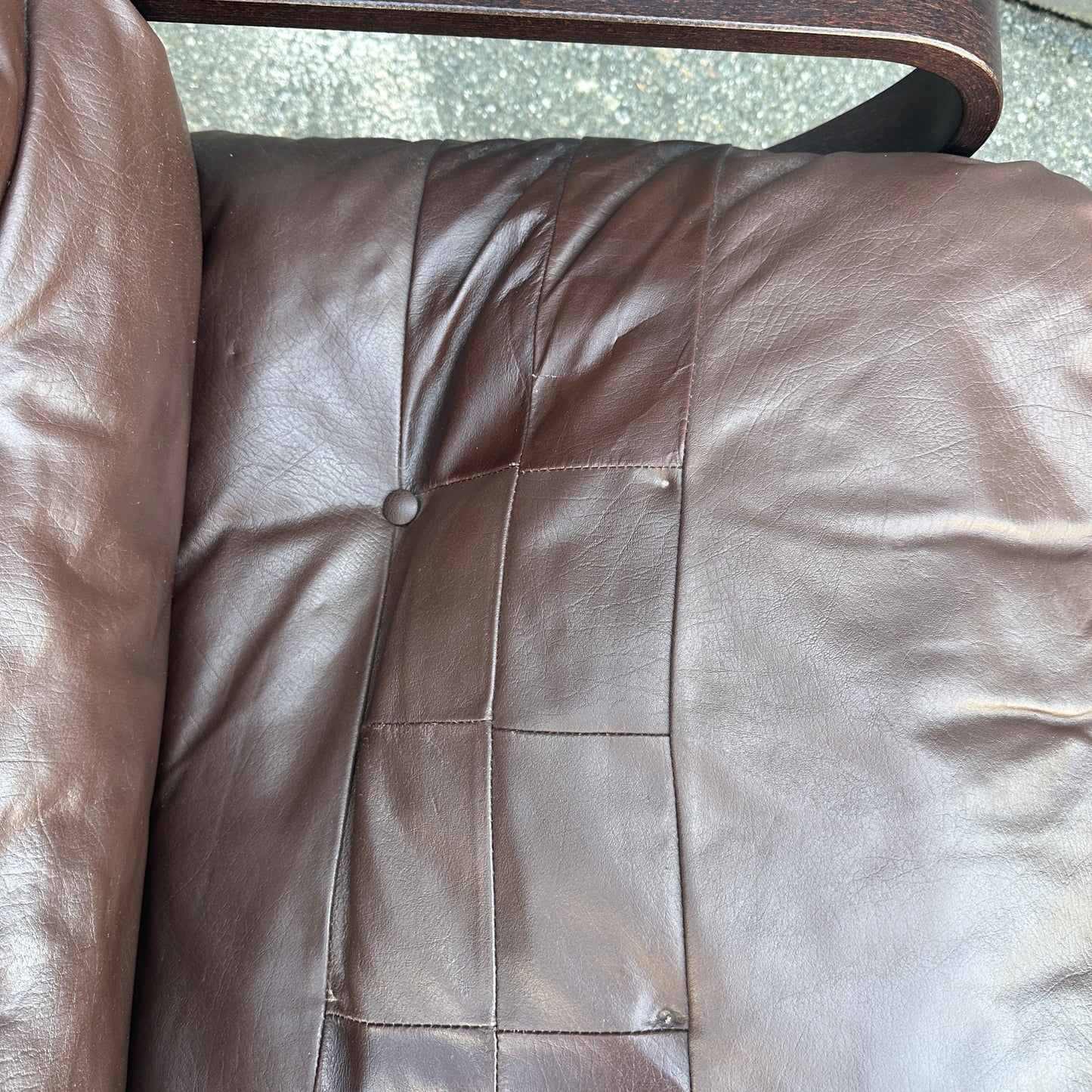 Spanish 1970s Leather Swivel Chair