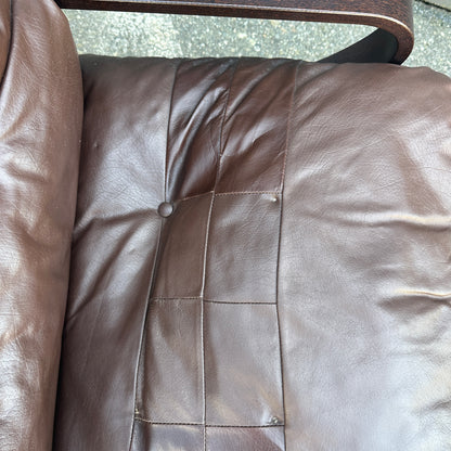 Spanish 1970s Leather Swivel Chair