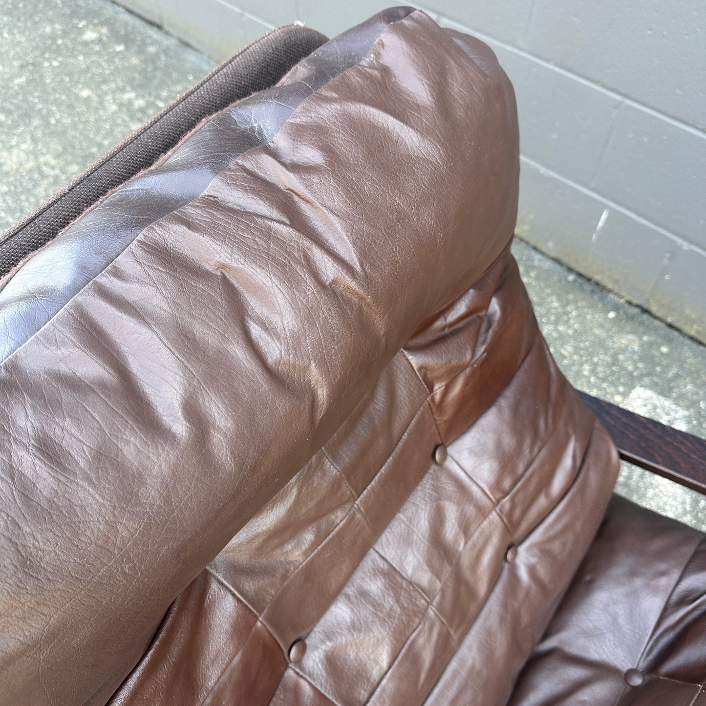 Spanish 1970s Leather Swivel Chair