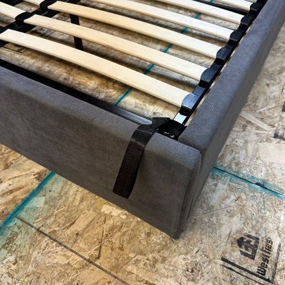 Modern Grey Double Bed with Lift-Up Storage