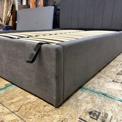 Modern Grey Double Bed with Lift-Up Storage