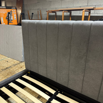 Modern Grey Double Bed with Lift-Up Storage