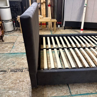 Modern Grey Double Bed with Lift-Up Storage
