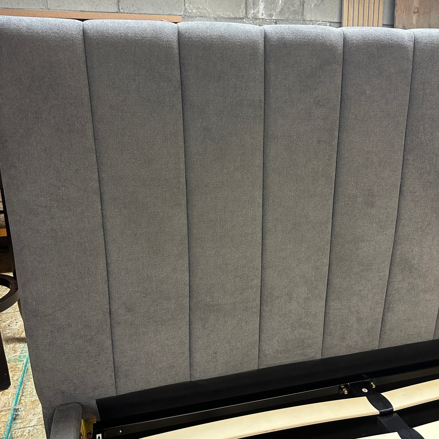 Modern Grey Double Bed with Lift-Up Storage