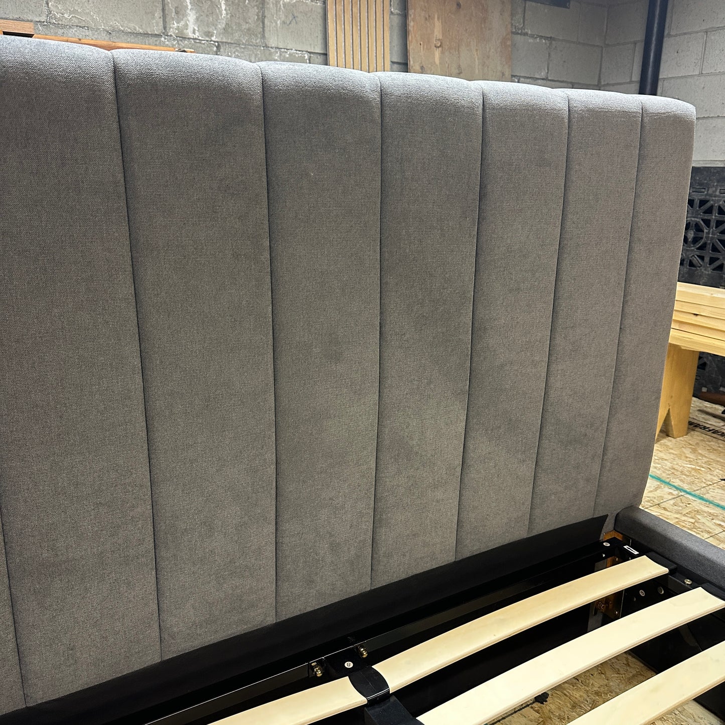 Modern Grey Double Bed with Lift-Up Storage