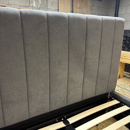 Modern Grey Double Bed with Lift-Up Storage