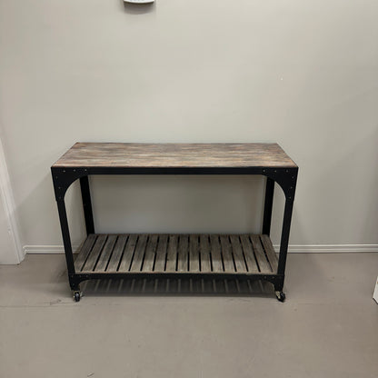 Industrial-Style Console Table on Wheels