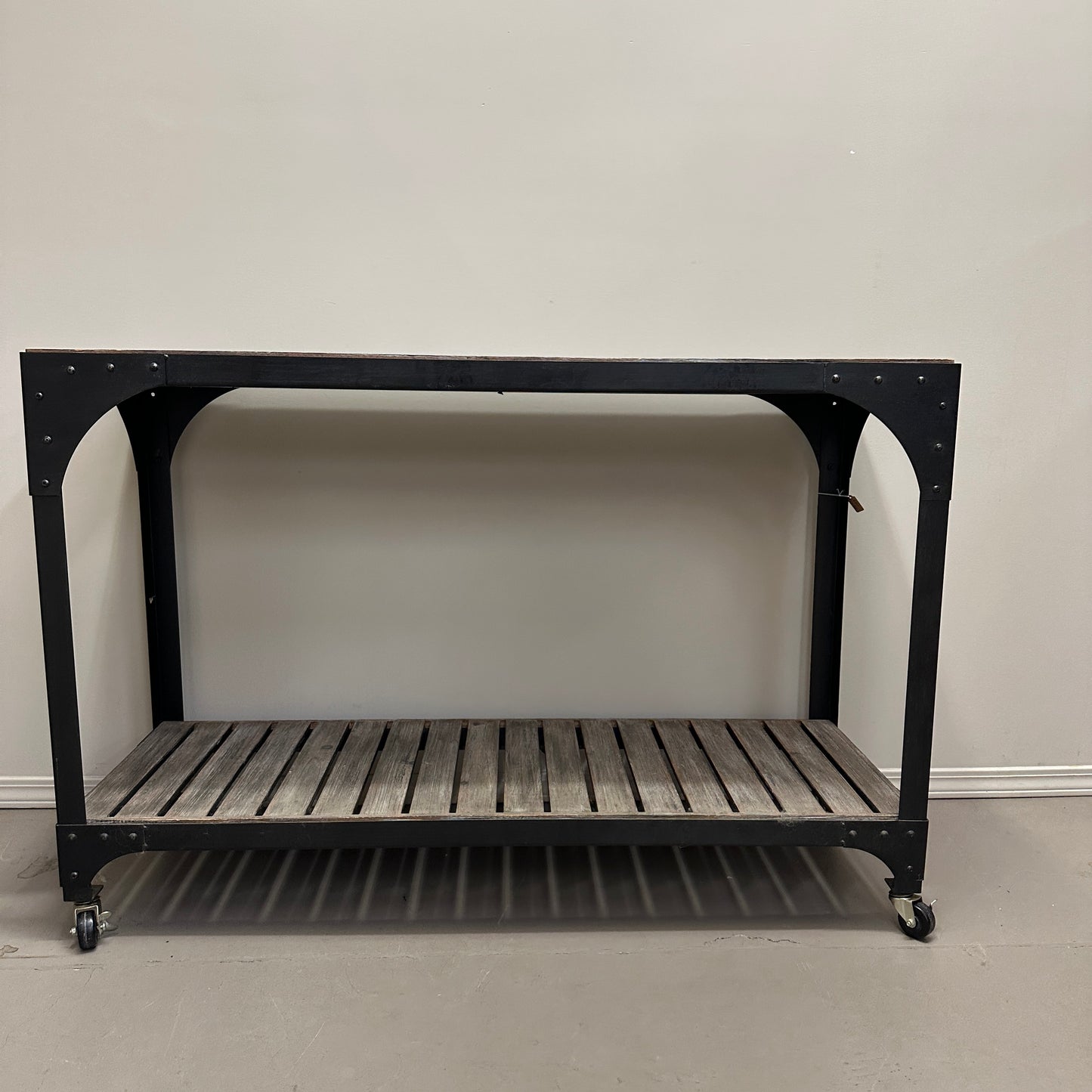 Industrial-Style Console Table on Wheels