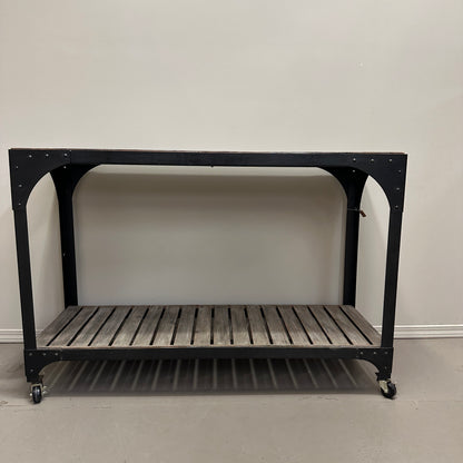 Industrial-Style Console Table on Wheels