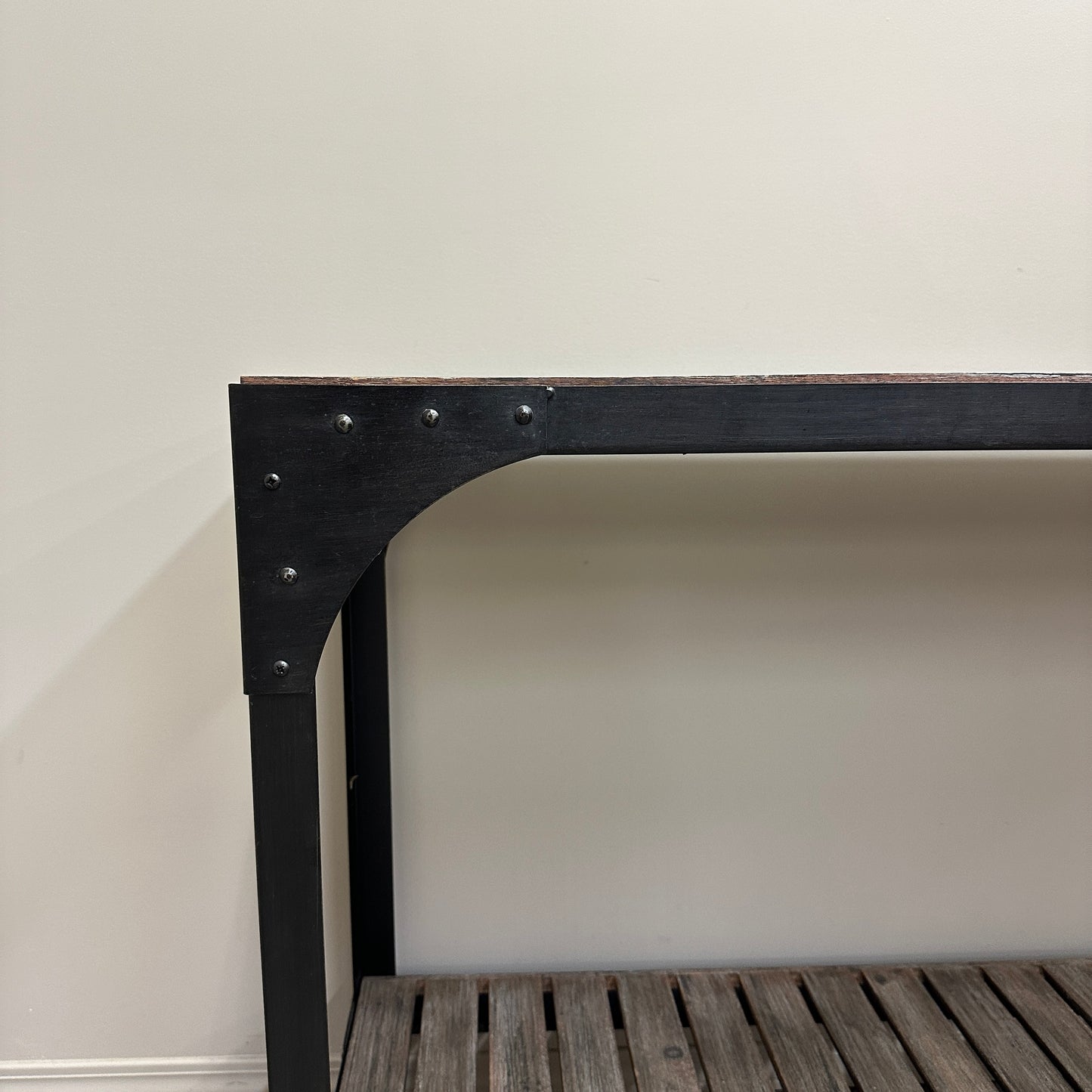 Industrial-Style Console Table on Wheels