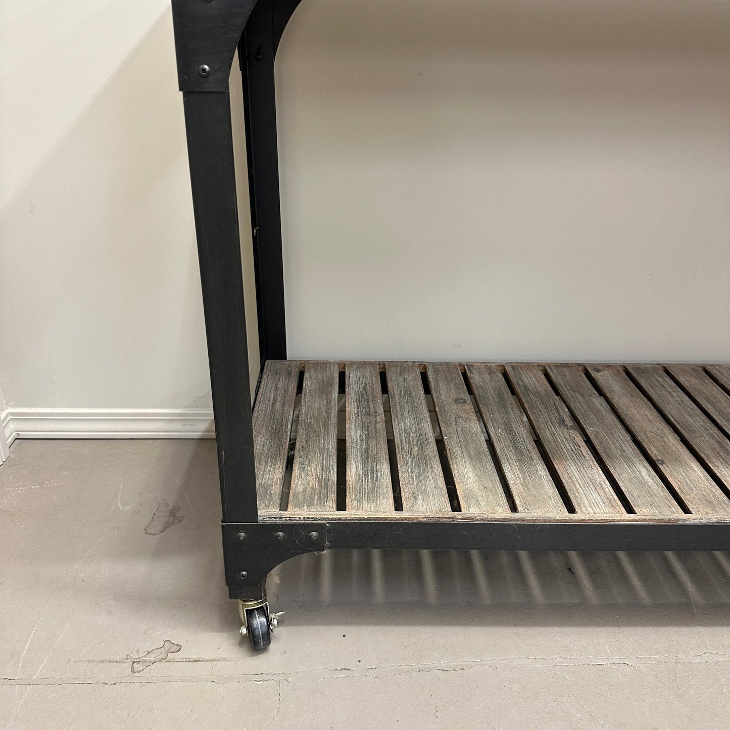 Industrial-Style Console Table on Wheels
