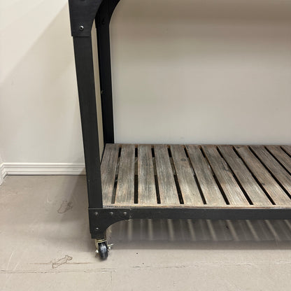Industrial-Style Console Table on Wheels