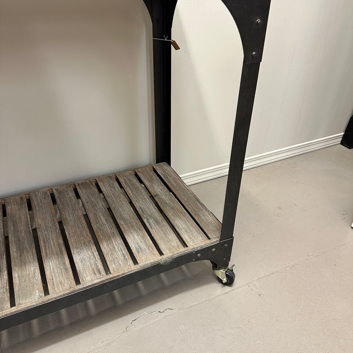 Industrial-Style Console Table on Wheels