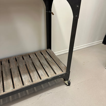 Industrial-Style Console Table on Wheels