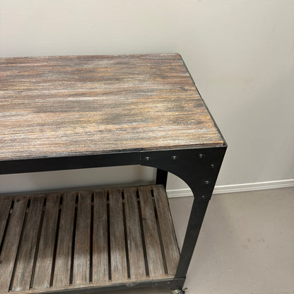Industrial-Style Console Table on Wheels