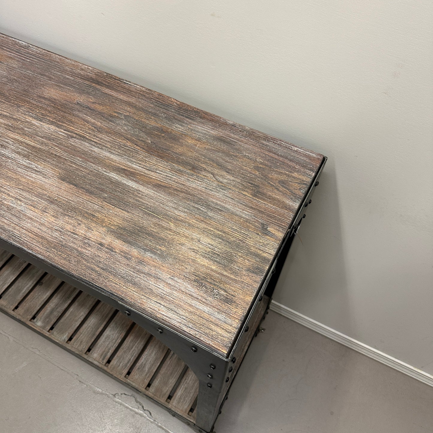 Industrial-Style Console Table on Wheels