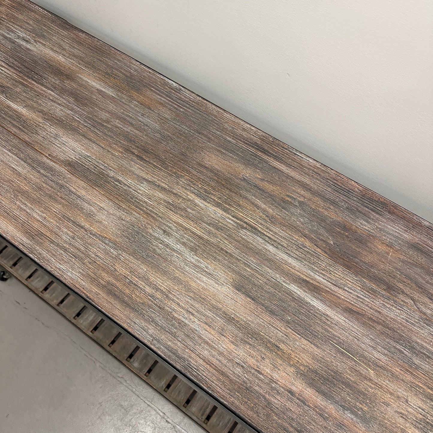 Industrial-Style Console Table on Wheels