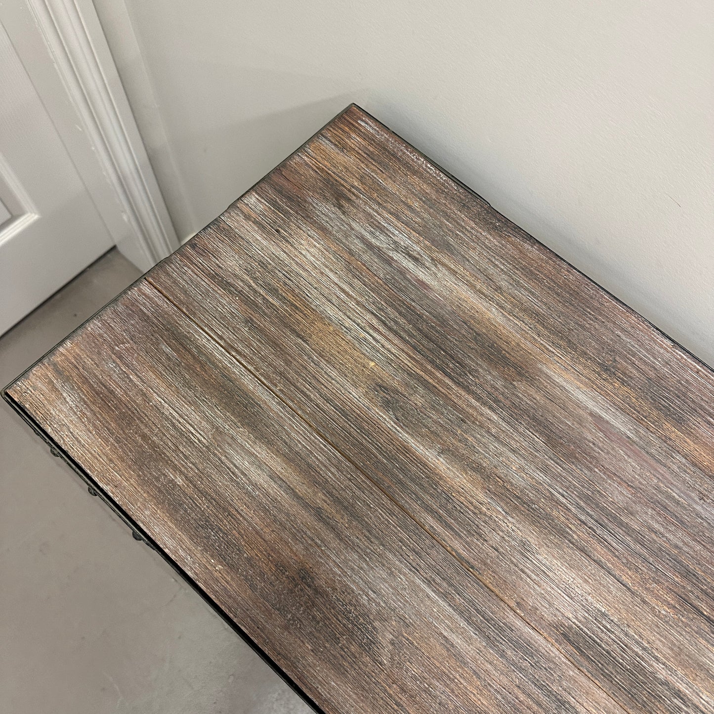 Industrial-Style Console Table on Wheels