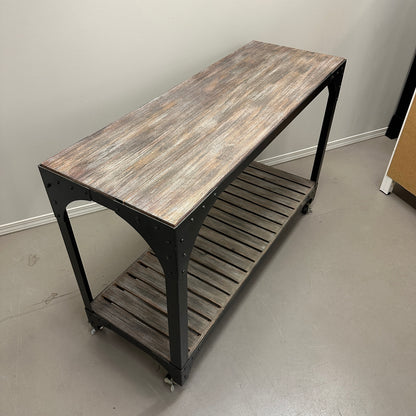 Industrial-Style Console Table on Wheels