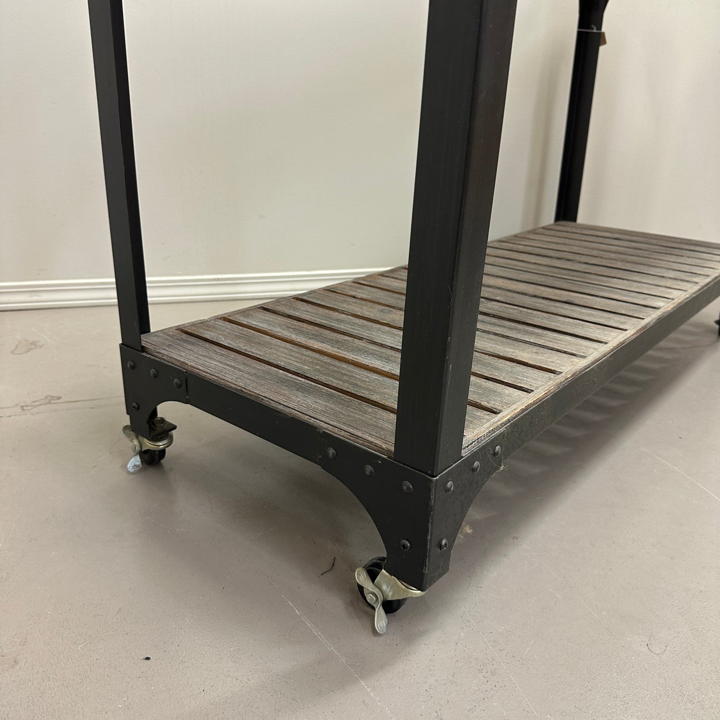 Industrial-Style Console Table on Wheels