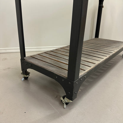 Industrial-Style Console Table on Wheels