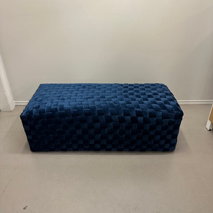 Diamond Navy Velvet Upholstered Bench