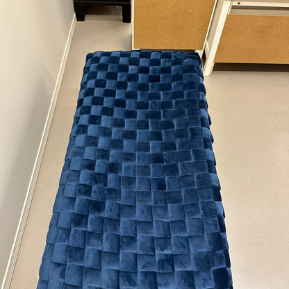 Diamond Navy Velvet Upholstered Bench