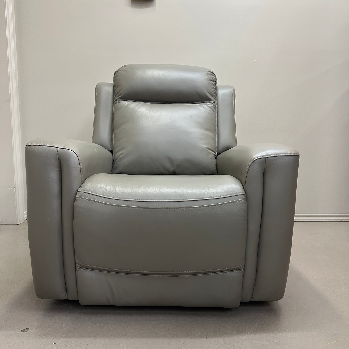 Alpine Leather Power Reclining Chair - Grey