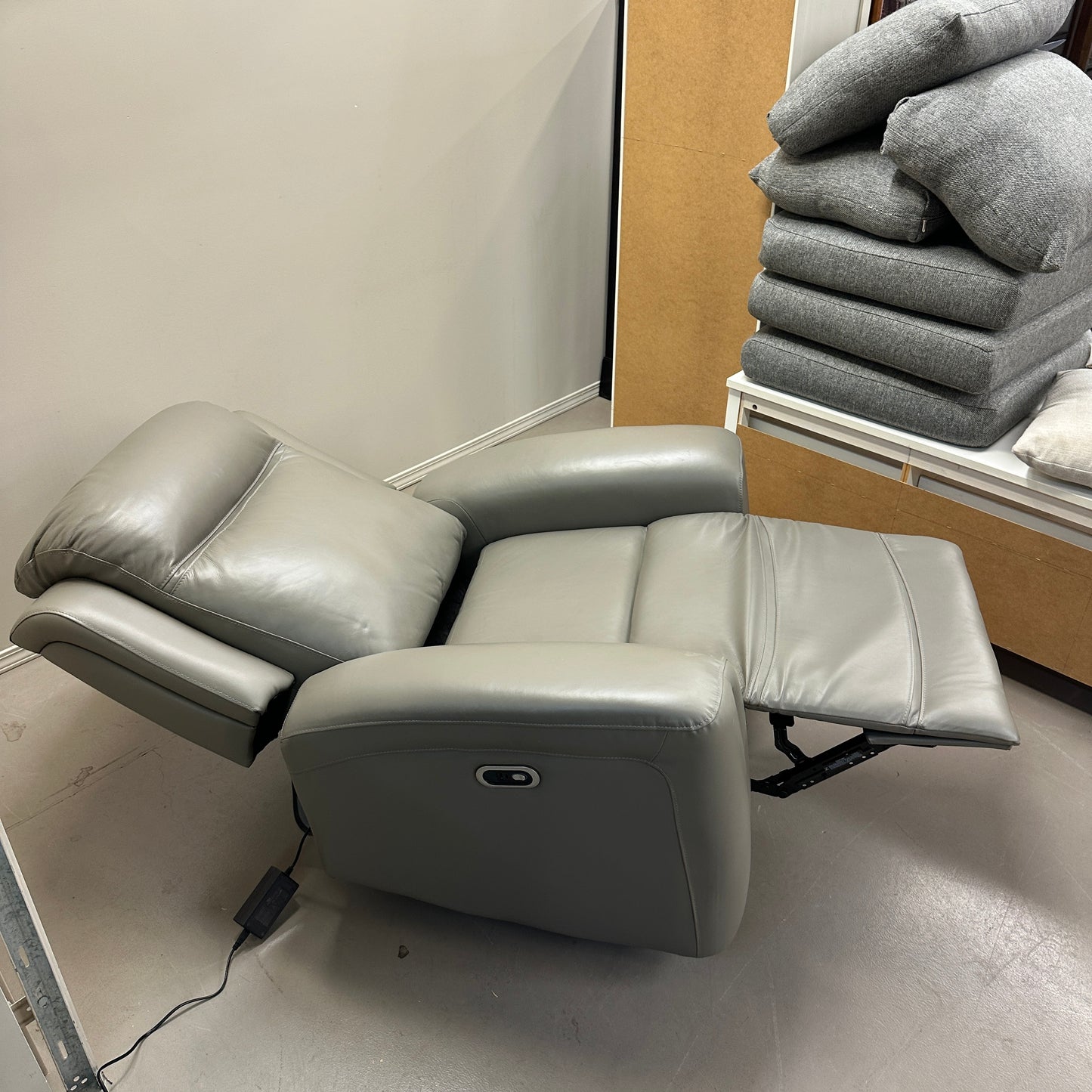 Alpine Leather Power Reclining Chair - Grey