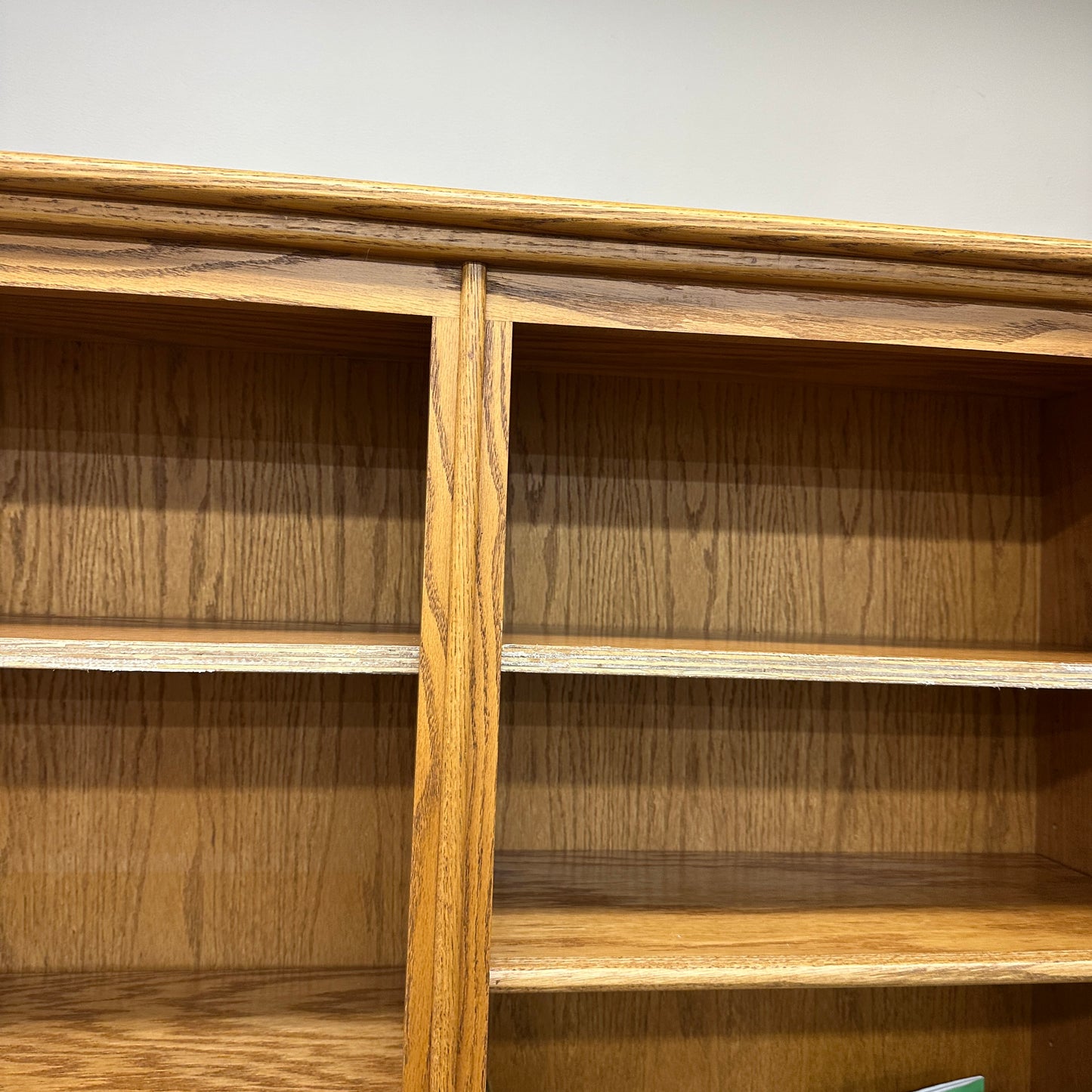 Vintage Oak Double-Bookcase