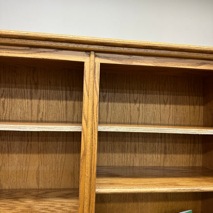 Vintage Oak Double-Bookcase