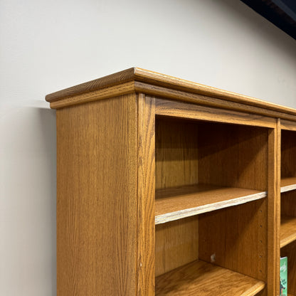 Vintage Oak Double-Bookcase