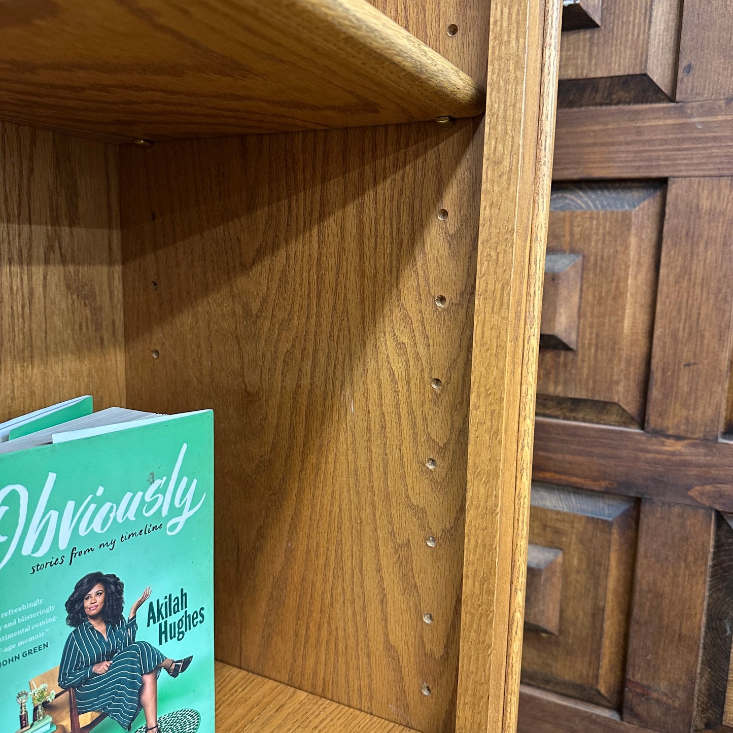 Vintage Oak Double-Bookcase