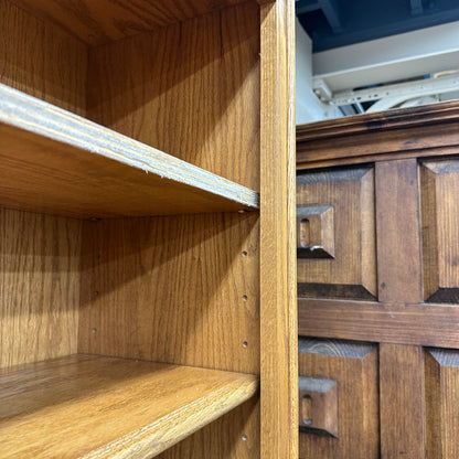Vintage Oak Double-Bookcase