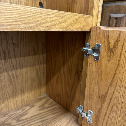 Vintage Oak Double-Bookcase