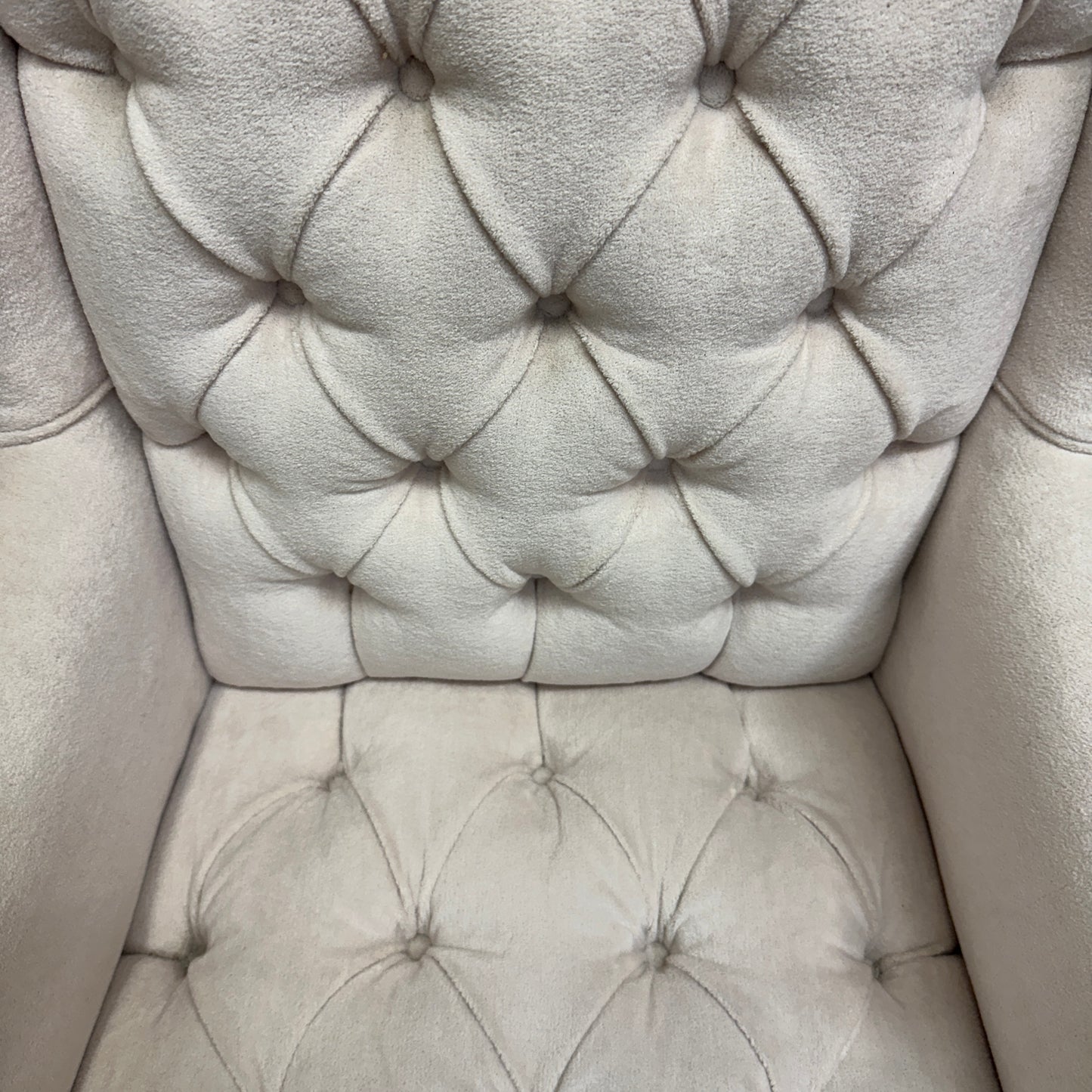 Cream Nailhead Wing Accent Chair