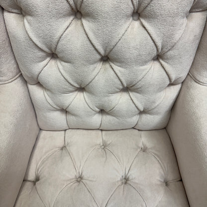 Cream Nailhead Wing Accent Chair