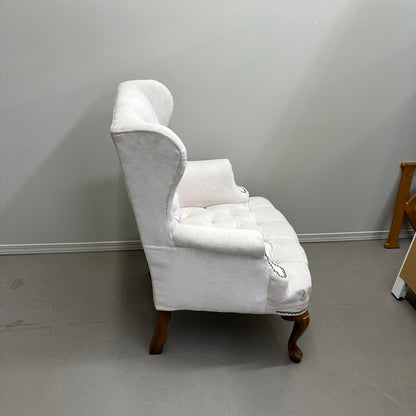 Cream Nailhead Wing Accent Chair