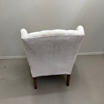 Cream Nailhead Wing Accent Chair