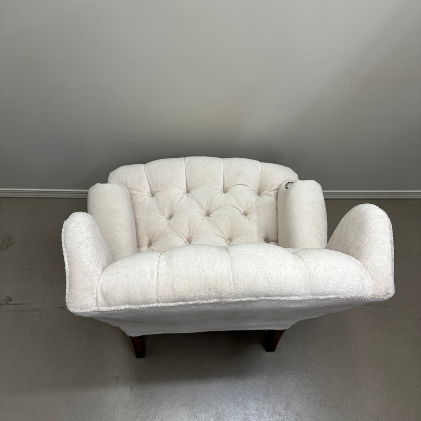 Cream Nailhead Wing Accent Chair
