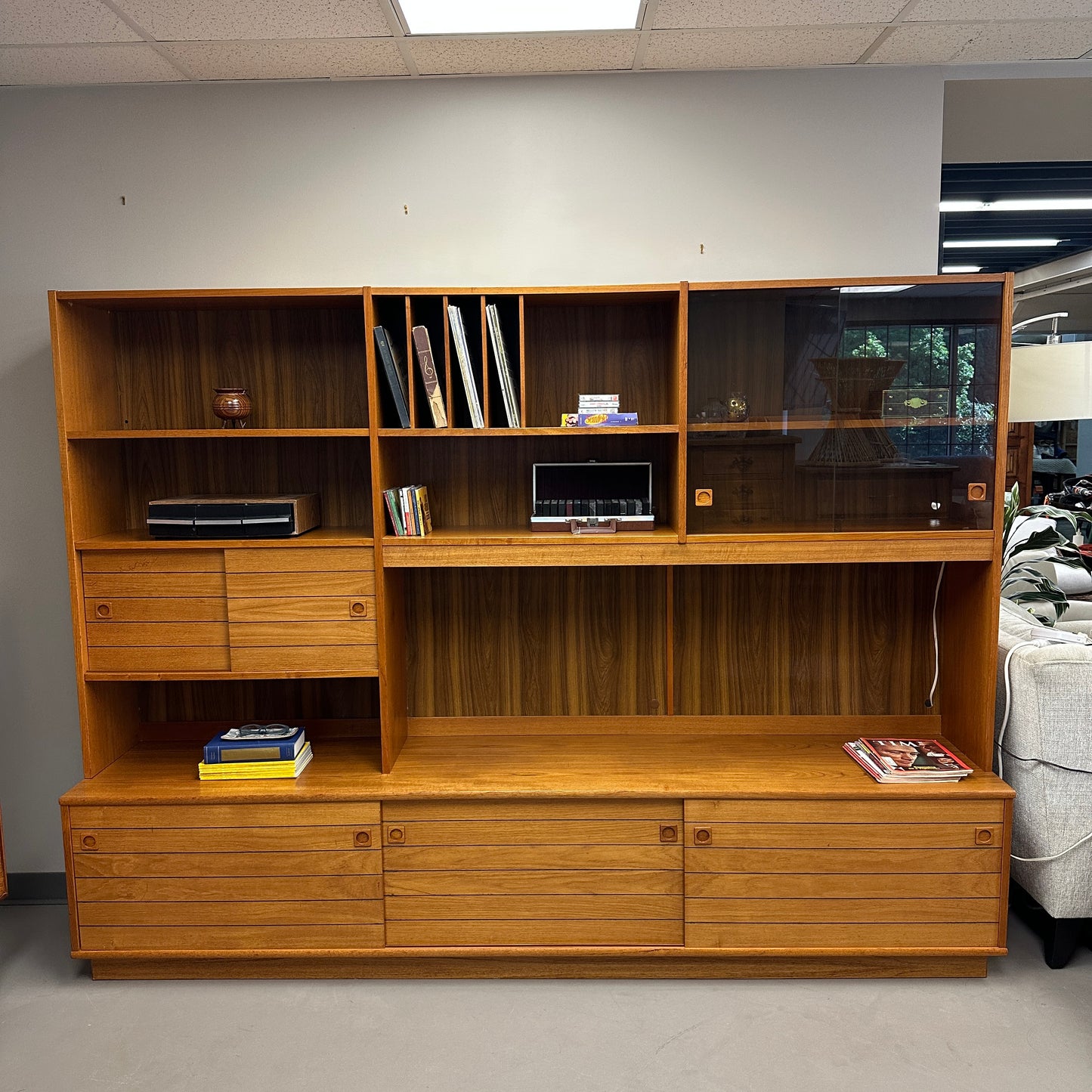 1960s Danish Teak Wall Unit by Domino Møbler