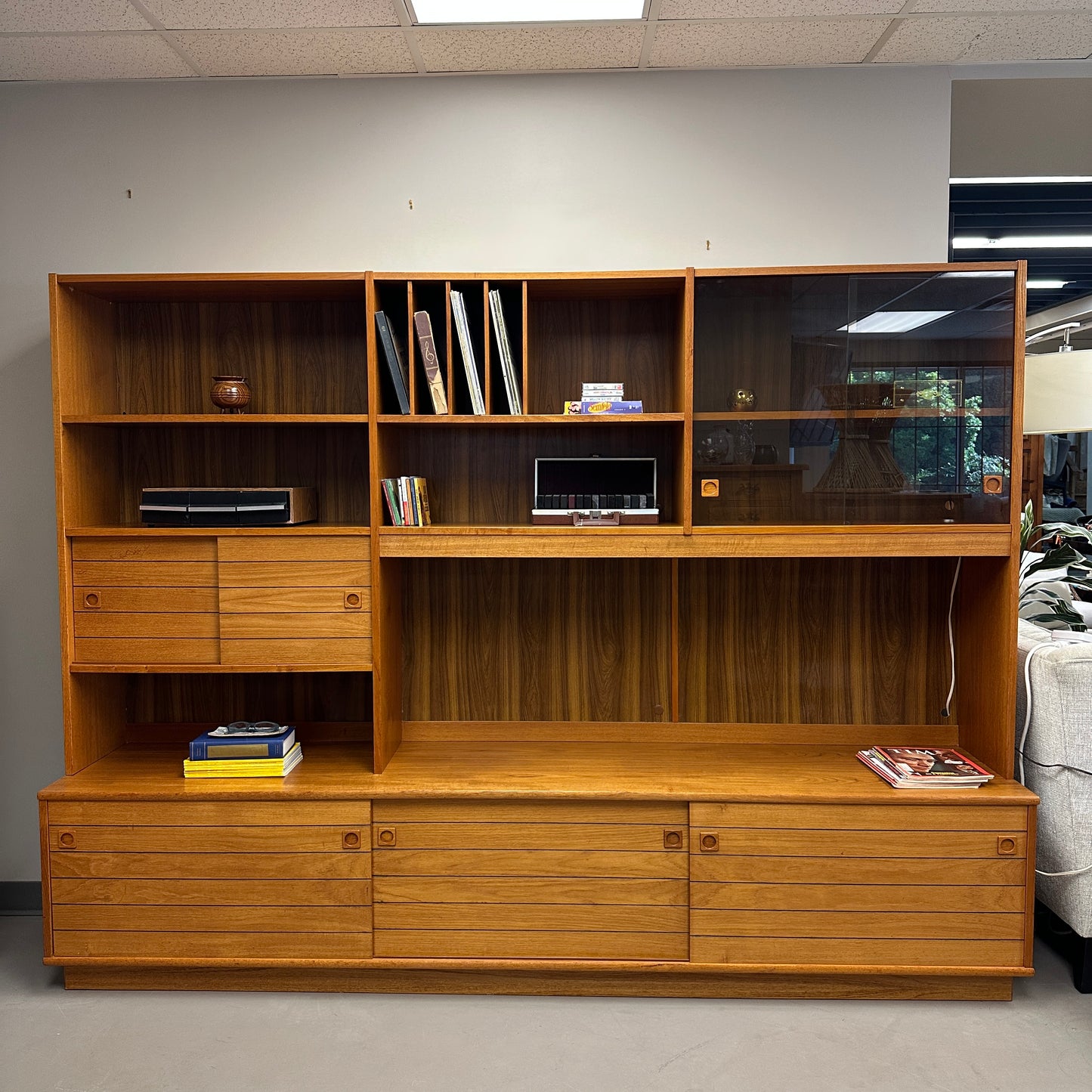 1960s Danish Teak Wall Unit by Domino Møbler