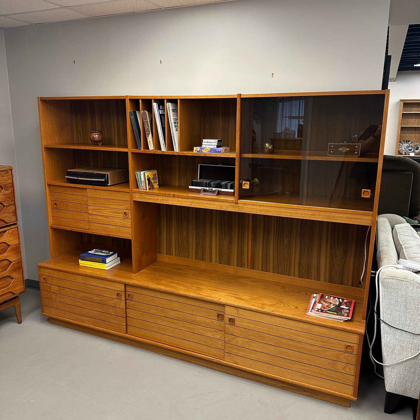 1960s Danish Teak Wall Unit by Domino Møbler