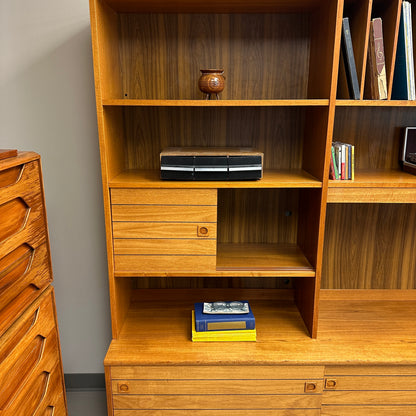 1960s Danish Teak Wall Unit by Domino Møbler