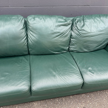 Dark Green Leather Couch