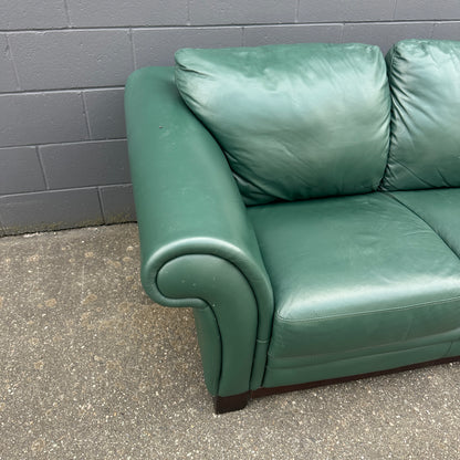 Dark Green Leather Couch