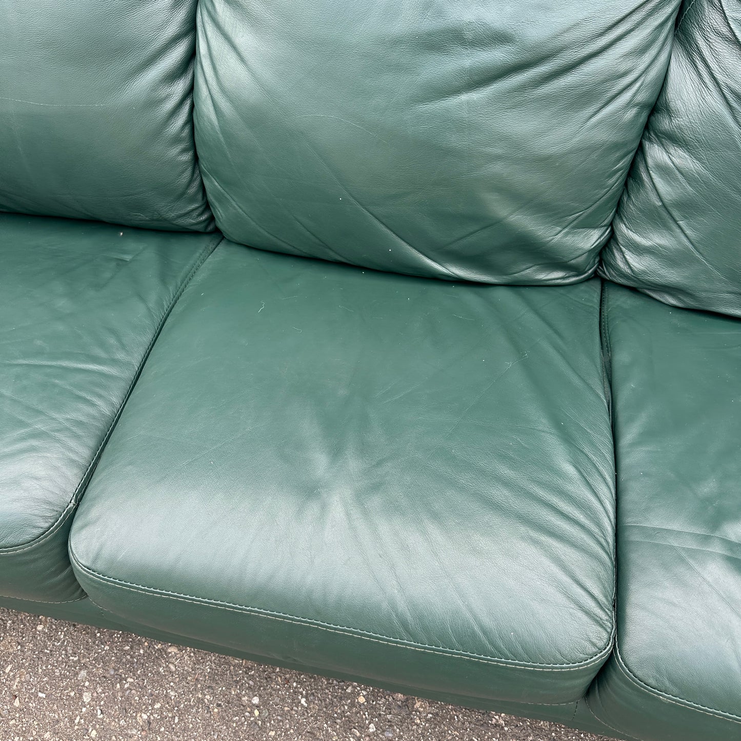 Dark Green Leather Couch